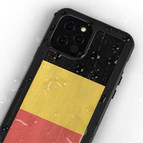 Belgium Flag Distressed iPhone 12 Pro Max Waterproof Case